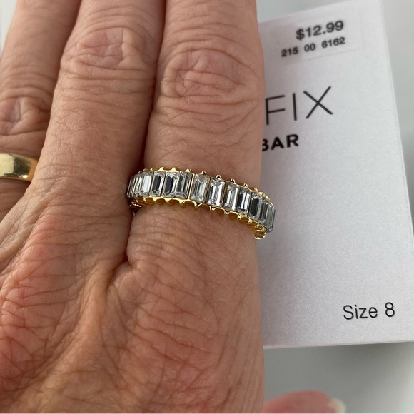 Sugarfix by Baublebar Diamond Gold Band ring New size 8 - Picture 3 of 6